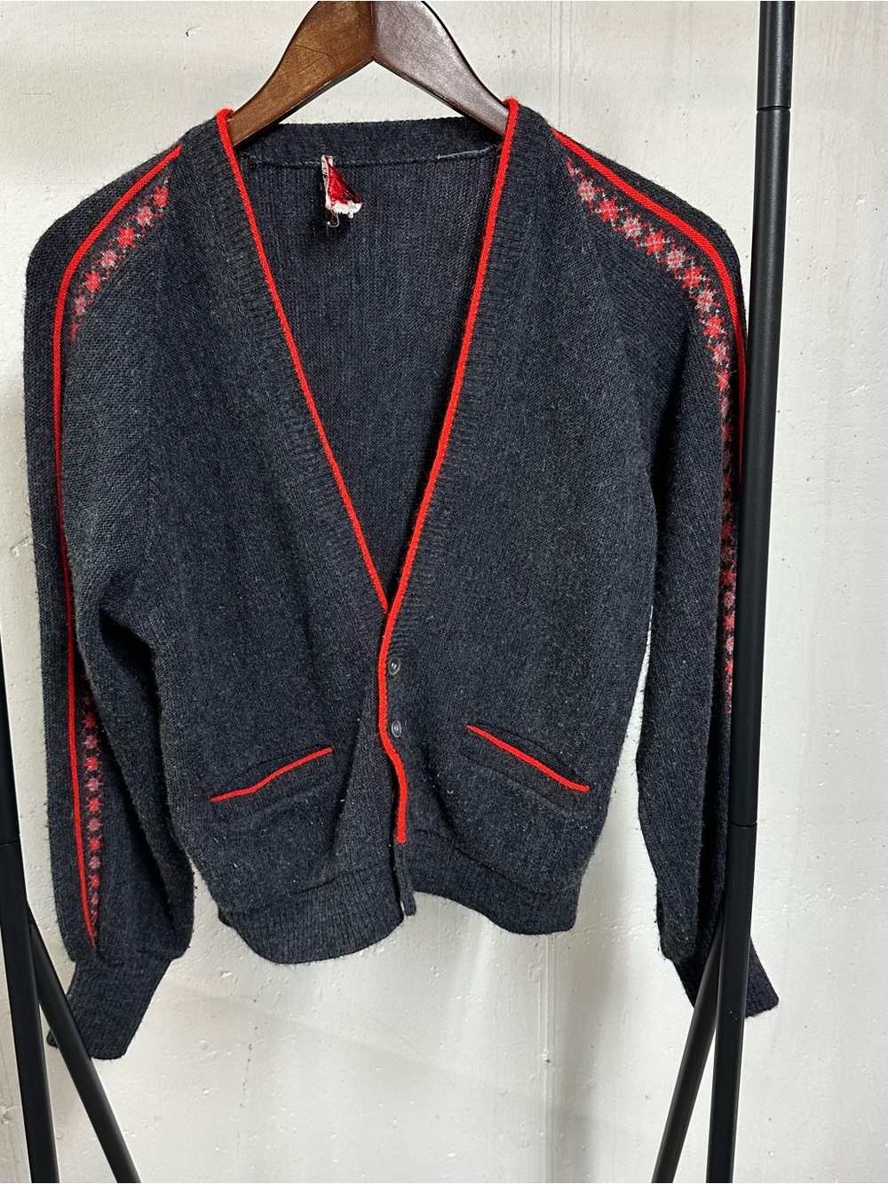 VTG 50'S SPORTSWEAR REVERE VERELOFT STRIPED MEN'S CARDIGAN ACRYLIC SWEATER M 60S